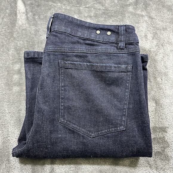 CAbi Trouser Jeans Women's 12 Blue Flared Leg Dark Wash Stretch Denim High Rise - Picture 1 of 14